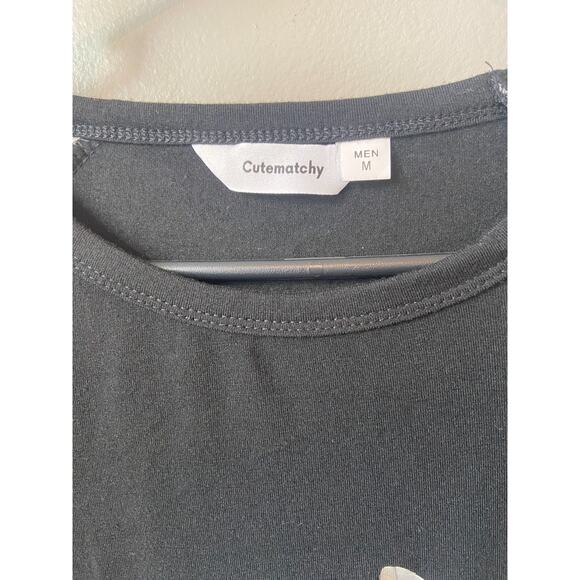 Cutematchy Men's Long Sleeve Red/Black Plaid Reindeer Pajama Top, Size Medium - Picture 3 of 5